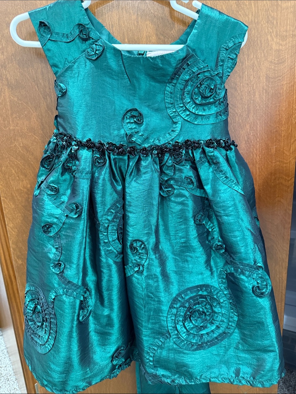 Sweet Heart Rose Teal Green Party Dress for Girls